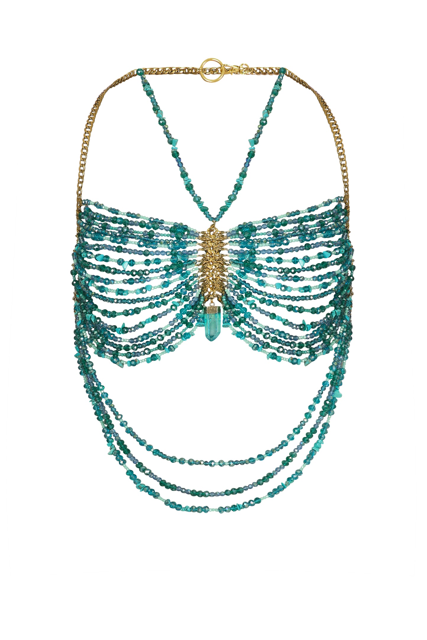 Turquoise Beaded Top