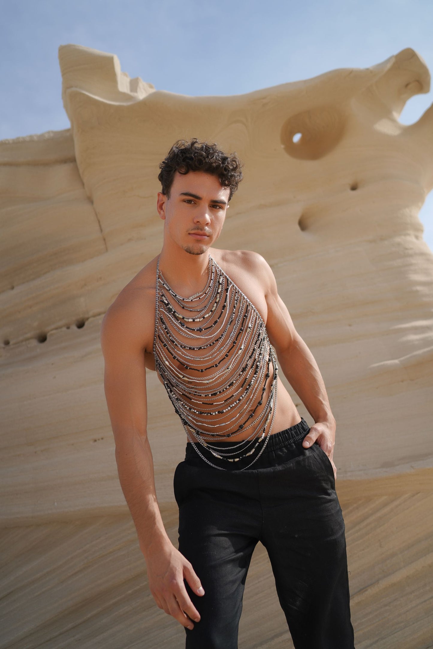 Unisex Beaded Top