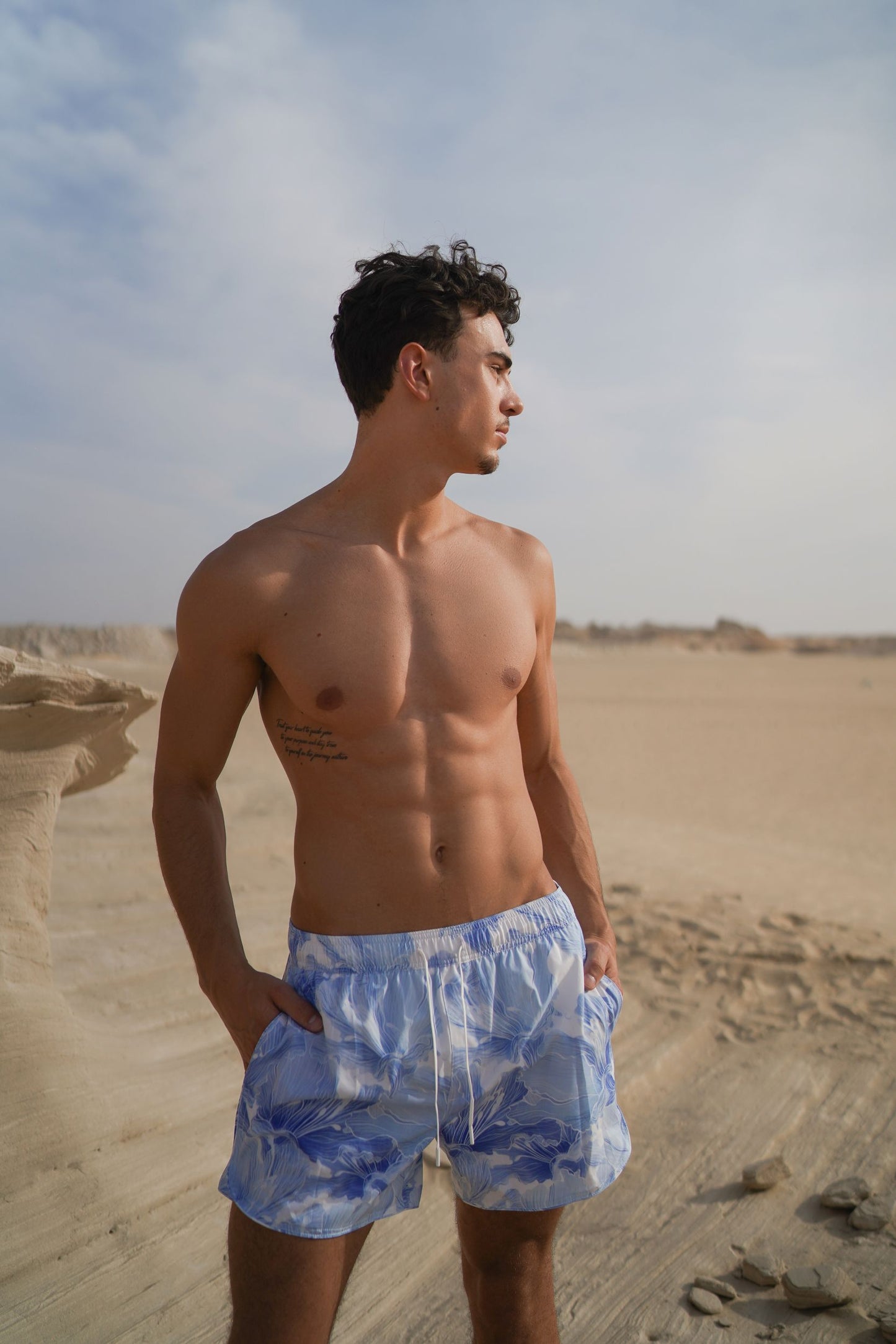 Blue Lily Swim Shorts