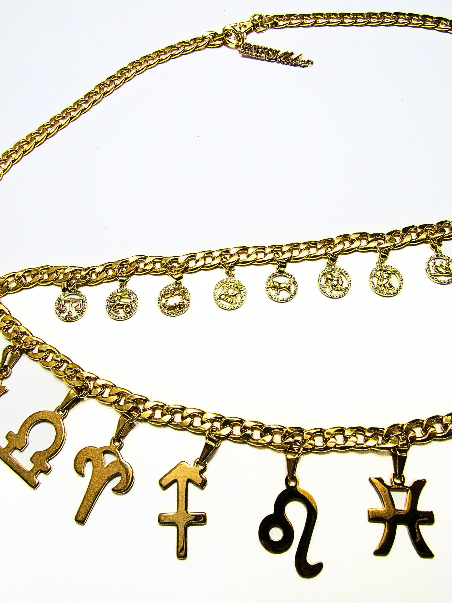 Large Charm Gold Zodiac Chain Belt