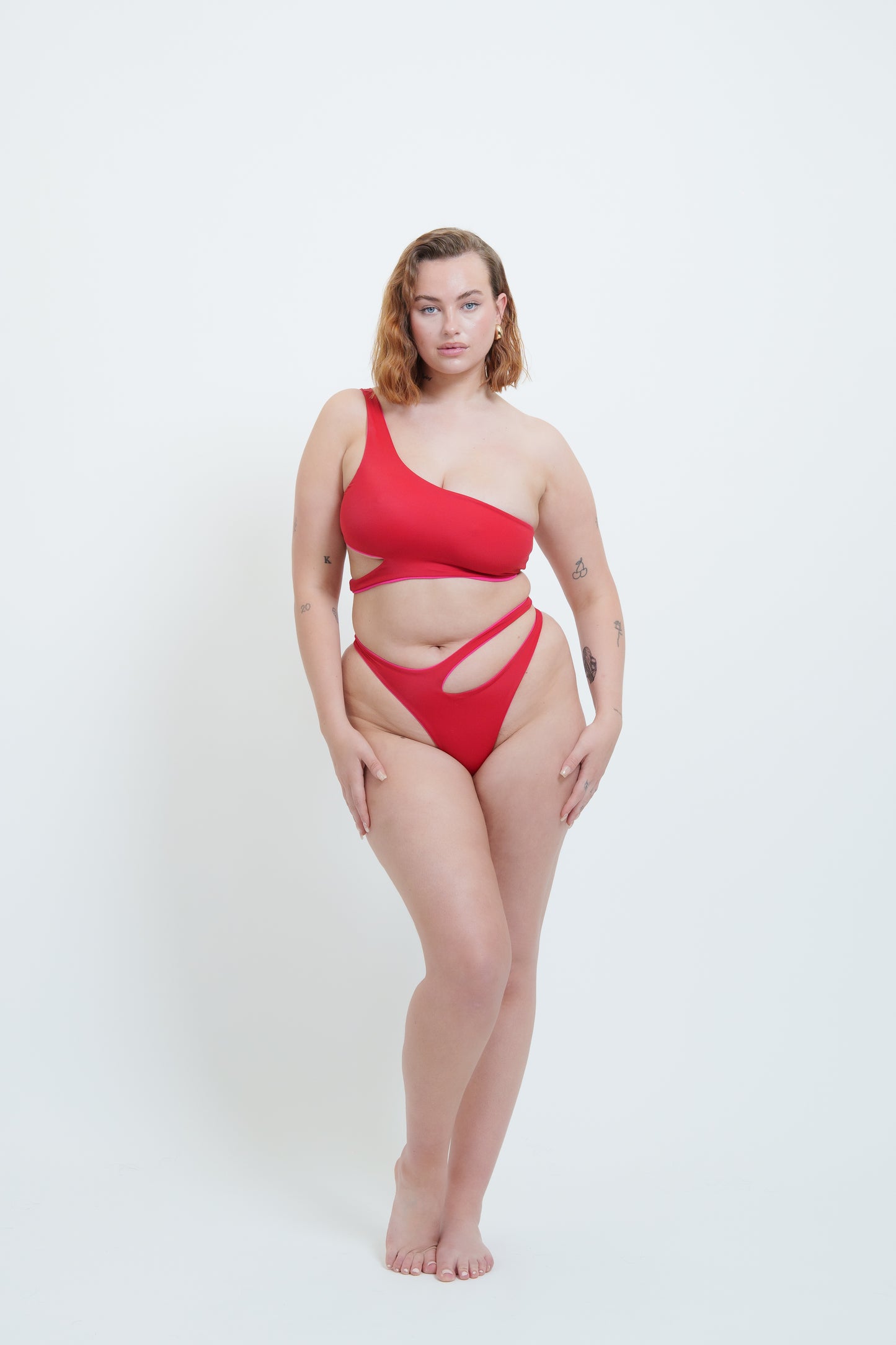 Reversible Ace Bikini in Fuchsia and Red