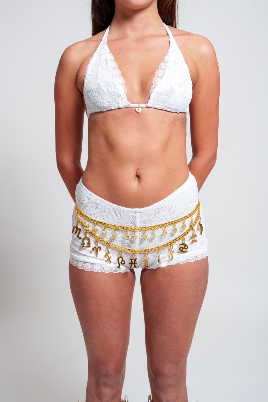 Large Charm Gold Zodiac Chain Belt