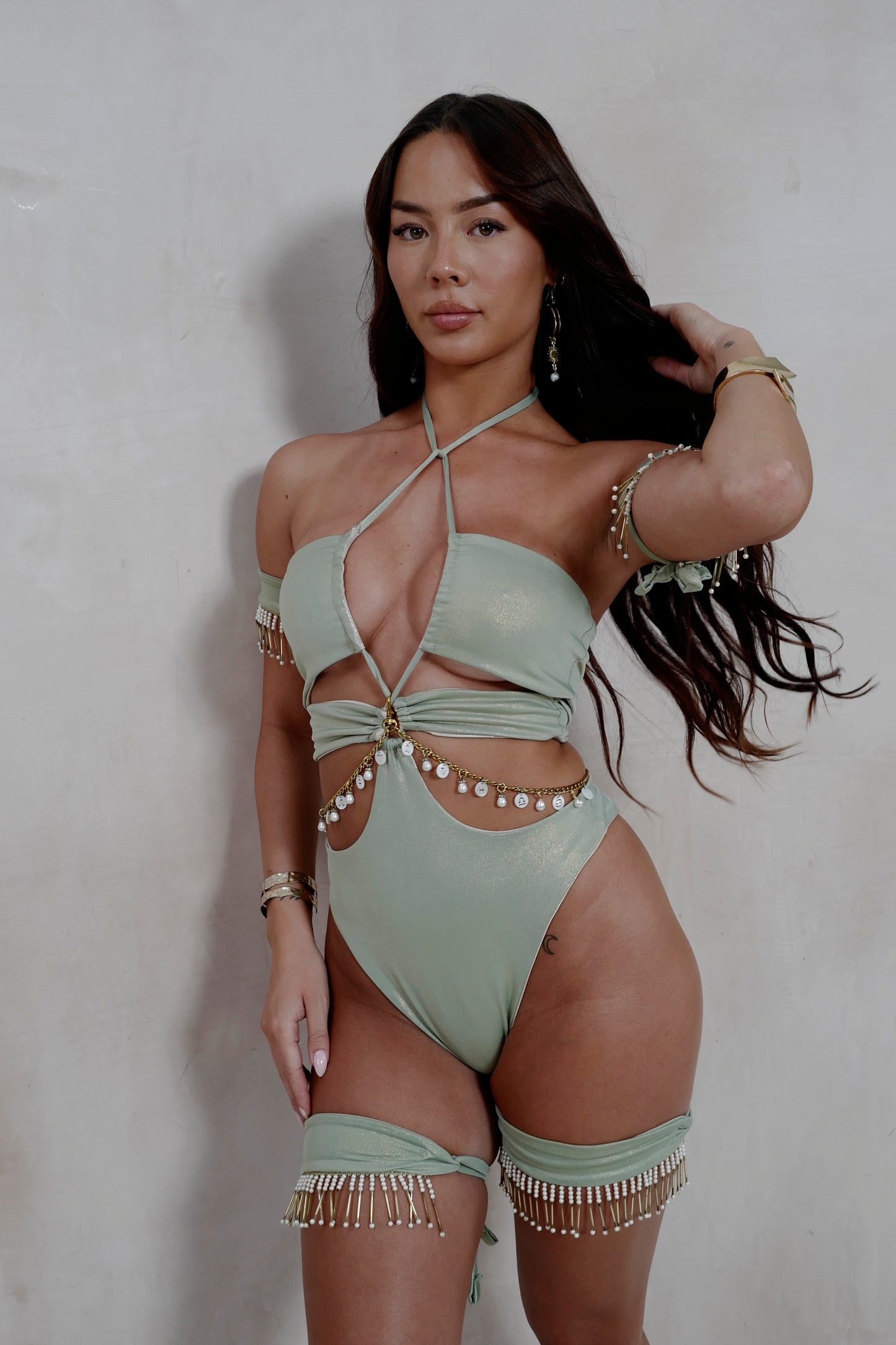 Green Leg Garters (Comes in set of 2)