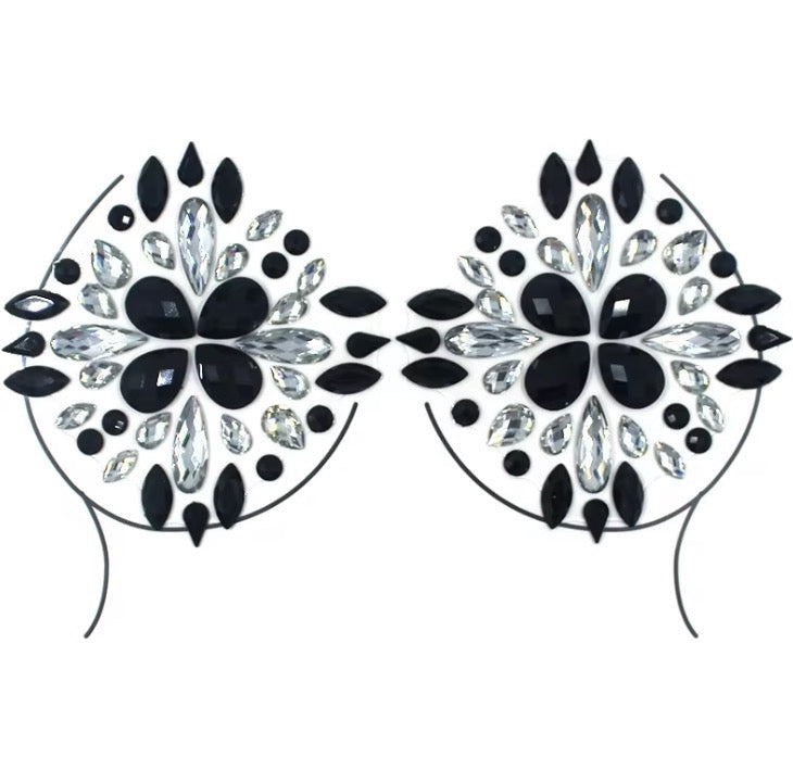 Black and Silver Nipple Covers