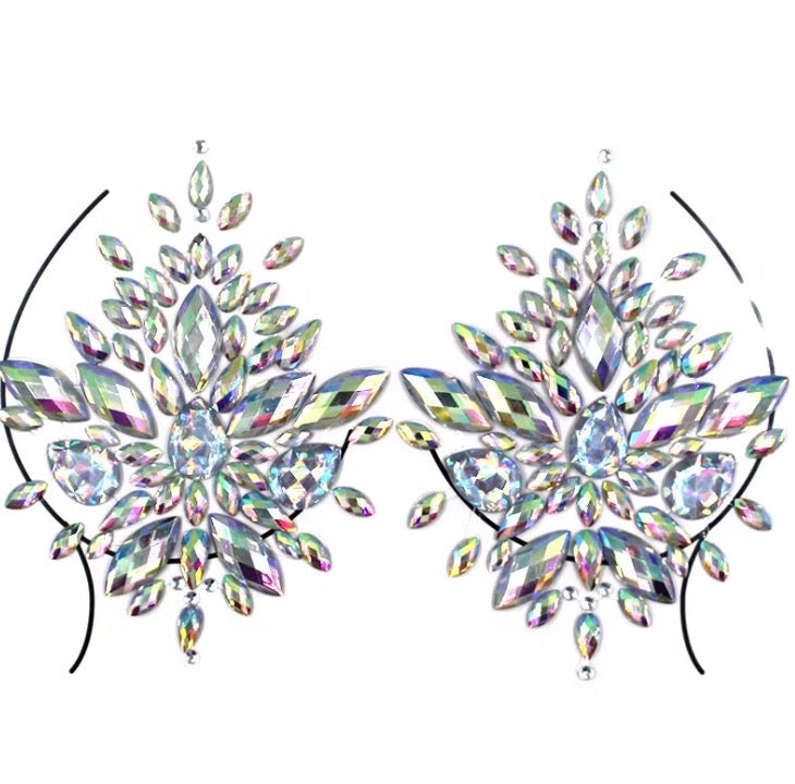 Holographic Silver Nipple Covers