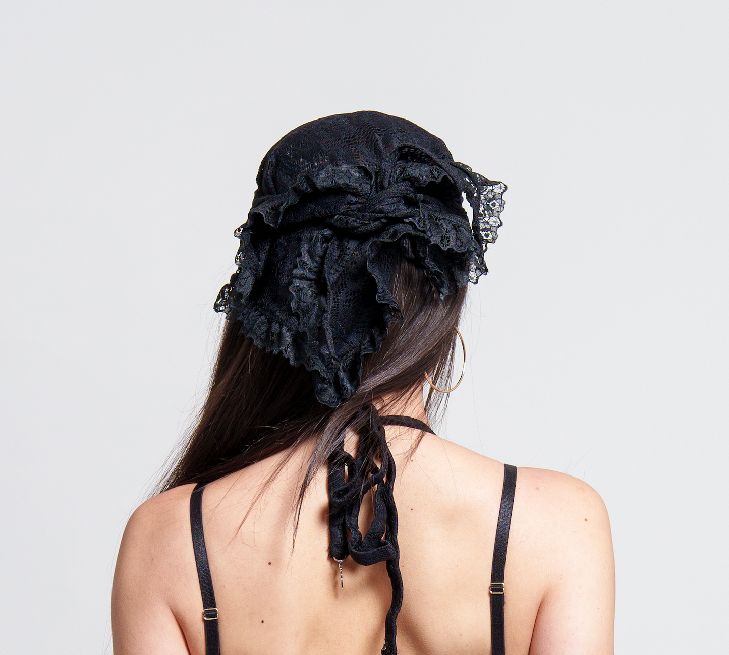 Black Lace Headscarf