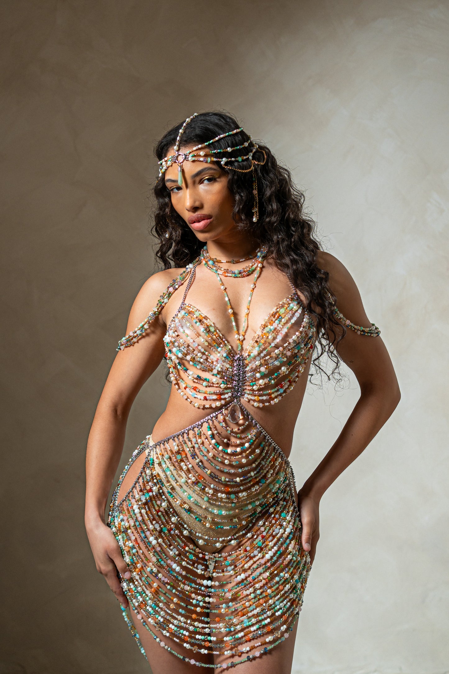 Look 15 - Multi-Colour Beaded Dress