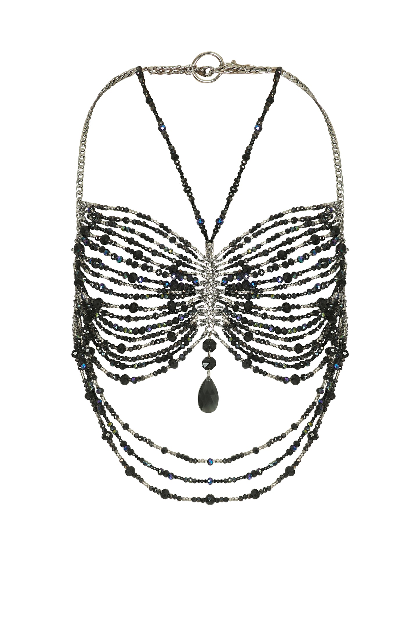 Black and Silver Beaded Top