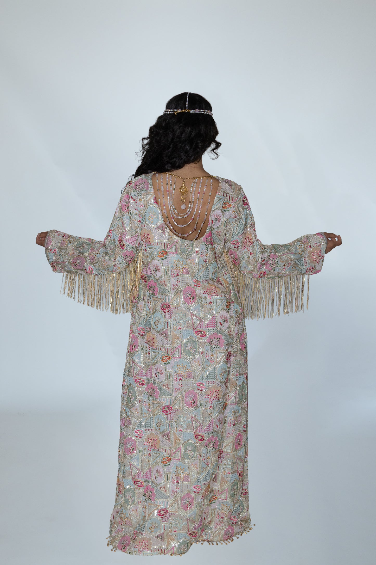 Look 4 - Fringe Embroidered Kimono
