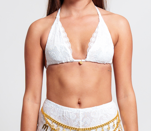 White Lace Bikini Top